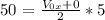 50_{}= \frac{ V_{0x}+0 }{2}*5
