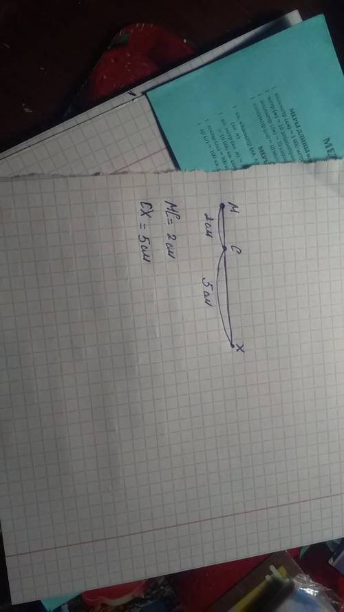 Начерти отрезок мх и отметь на нём точку с. измерь, отрезки мх и сх. запиши результаты измерений