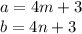 a = 4m + 3\\
b = 4n + 3