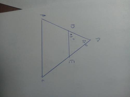 ﻿﻿﻿﻿нарисуй треугольник abc и проведи ed ∥ ca. известно, что: d∈ab,e∈bc, ∢cba=81°, ∢edb=43° найди ∡