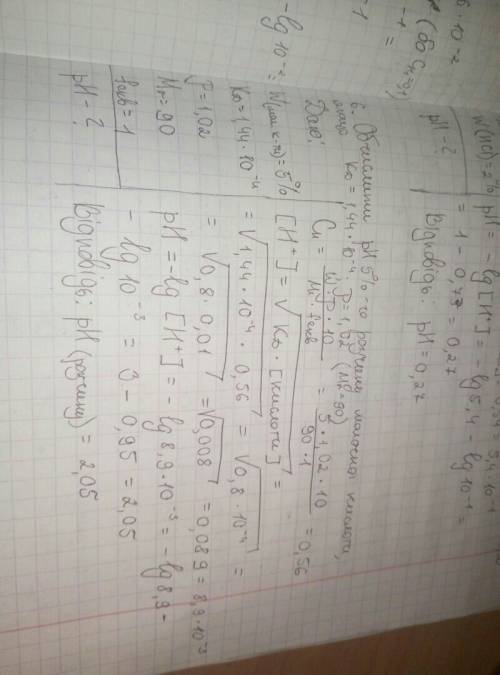 Обчислити рн 5%-го розчину молочної кислоти, якщо кд =1,44·10^-4 ; ρ = 1,02. (мr = 90)