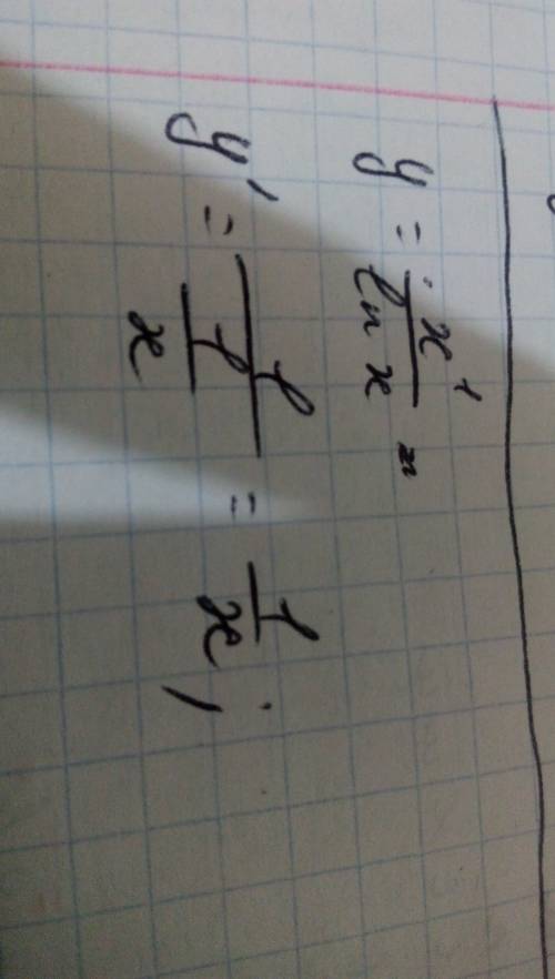 Найти производные функции y=x^1/ln x