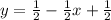 y= \frac{1}{2} -\frac{1}{2} x+ \frac{1}{2}
