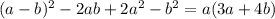 (a-b)^{2}-2ab+2a^{2}-b^{2}=a(3a+4b)