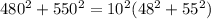 480^2+550^2=10^2(48^2+55^2)