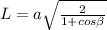 L = a\sqrt{\frac{2}{1+cos\beta}}