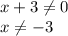 x+3 \neq 0\\
x \neq -3