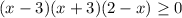 (x-3)(x+3)(2-x) \geq 0\\
