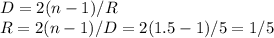 D = 2(n-1)/R\\
R = 2(n-1)/D = 2(1.5-1)/5 = 1/5