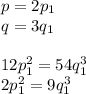 p = 2p_1\\
q = 3q_1\\\\
12p_1^2 = 54q_1^3\\
2p_1^2 = 9q_1^3