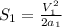 S_1 = \frac{V_1^2}{2a_1} 

