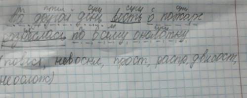 Сделать синтаксический полный, разбор предложения! на другой день весть о разнеслась по всему околот