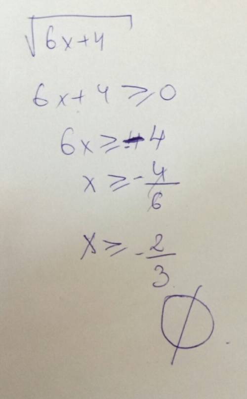 √6х+4 облость определения. надо точно прям.