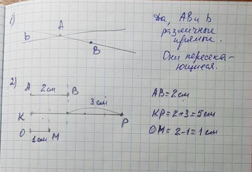1. начертите прямую и обозначьте ее буквой b. отметьте точку а, лежащую на прямой b. отметьте точку