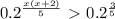 0.2^{ \frac{x(x+2)}{5} }\ \textgreater \ 0.2^{ \frac{3}{5} } 
