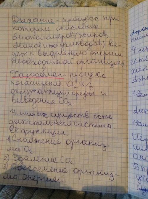 Мне нужна таблица на тему значения дыхания 8 класс органы особенности строения функции