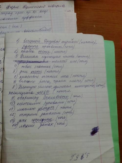Найдите в данных предложениях согласованные и несогласованные определения выпишите их вместе с опред