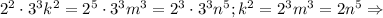 2^2\cdot 3^3k^2=2^5\cdot 3^3m^3=2^3\cdot 3^3n^5; k^2=2^3m^3=2n^5
\Rightarrow