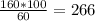 \frac{160*100}{60} = 266 
