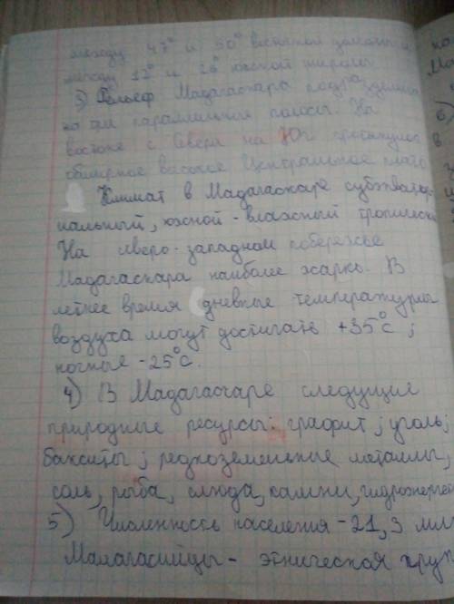 По пплану описания характеристики страны описать мадагаскар который находится в южной точки африки 1