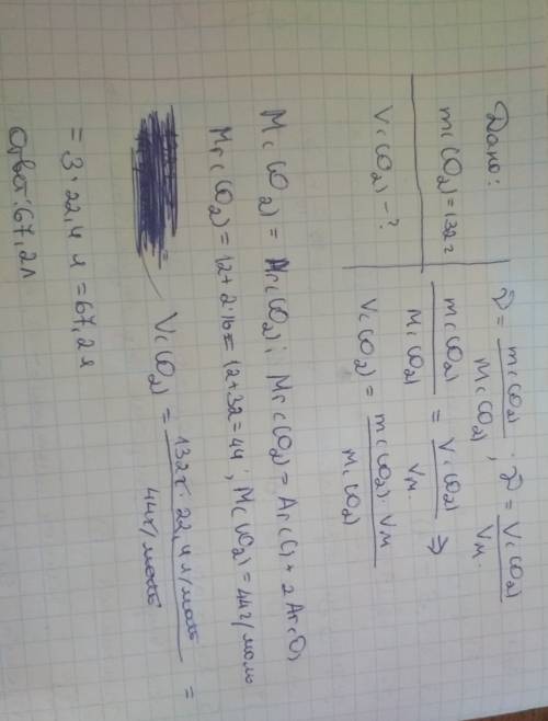 Вычислите объём,который займут 132г оксида улгерода (iv)