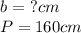 b=\ ?cm\\
P=160cm