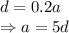 d=0.2a
\\\
\Rightarrow a=5d