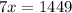 7x=1449