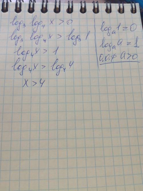 Найти область определения log2(log3(log4( как решать такое уравнение, распешите подробно как для ча
