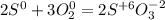 2S^{0} +3O_{2}^{0} =2S^{+6} O_{3}^{-2} 

