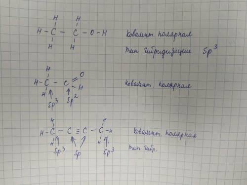 Составить структурные формулы,определить разновидности ковалентной связи и тип гибридизации атома уг