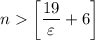 n\left[\dfrac{19}{\varepsilon}+6\right]