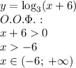 y=\log_3(x+6)\\O.O.\Phi.:\\x+60\\x-6\\x\in(-6;\;+\infty)