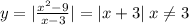 y = | \frac{ {x}^{2} - 9}{x - 3} | = |x + 3| \; x\ne3