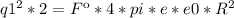 q1^{2} *2=Fк*4*pi*e*e0*R^{2}