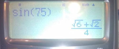 Вычислите: sin 75°, cos 75°, tg 75°, ctg 75°