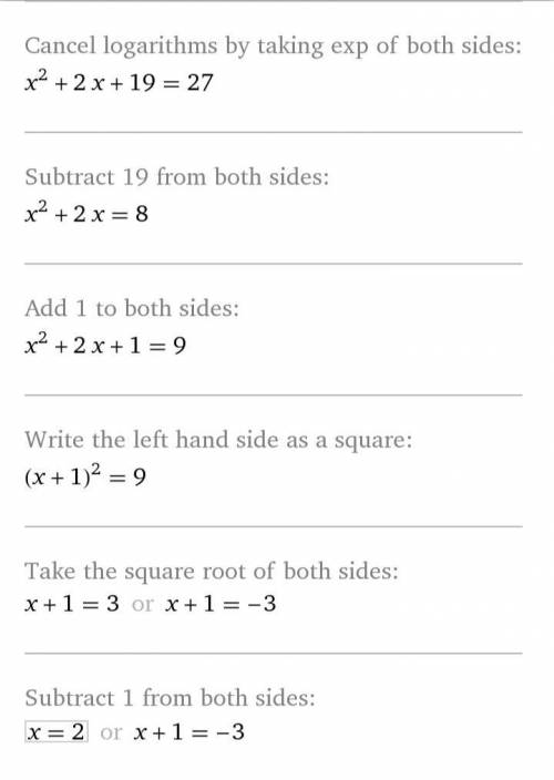 решить уравнение log3(x^2+2x+19)=3.
