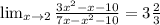 \lim_{x \to 2} \frac{3x^2-x-10}{7x-x^2-10}=3\frac{2}{3}