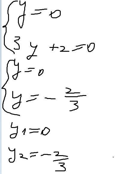 Y (3y+2)=0 найдите корень уравнения ​