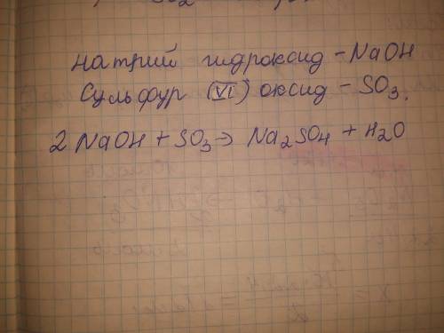 Складіть рівняння хімічних реакцій натрій гідрокид + сульфур (6) оксид