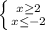 \left \{ {{x\geq 2} \atop {x\leq -2}} \right.