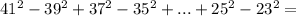 41^{2}-39^{2}+37^2-35^2+...+25^2-23^2=