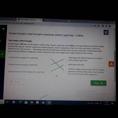 Қазақстандағы жартастарға салынған ежелгі суреттер. 1-сабақ Жұптарды сәйкестендір.Қойбағарда 1200-де