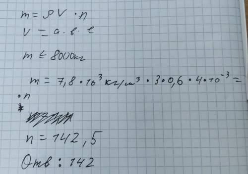 Грузоподъёмность машины — 8 т. Сколько листов железа можно погрузить в машину, если длина каждого ли