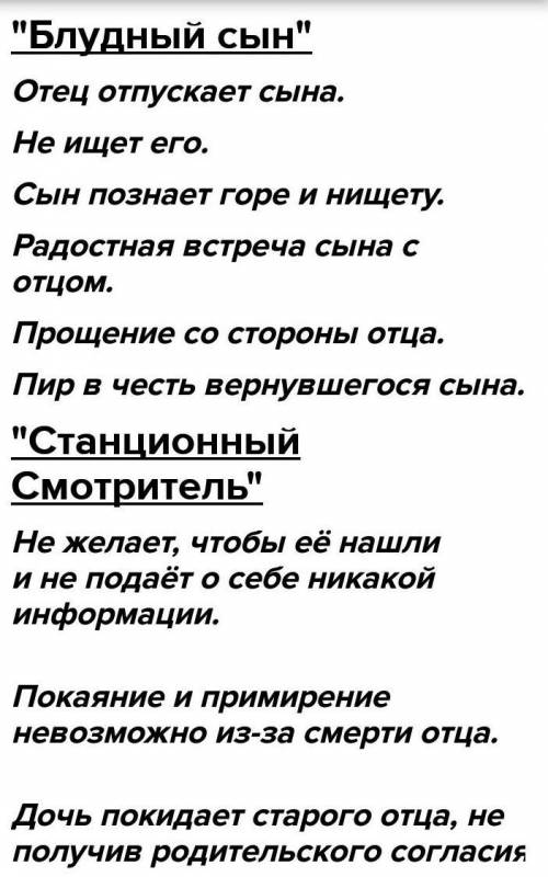 Задание 1. Сопоставьте историю блудного сына и историю Ариона А.С.Пушкина. Составьте и заполните таб