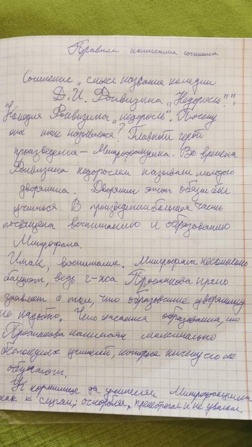Написание сочинения по комедии Д.И. Фонвизина Недоросль Тема урока: Сонеты У.Шекспира
