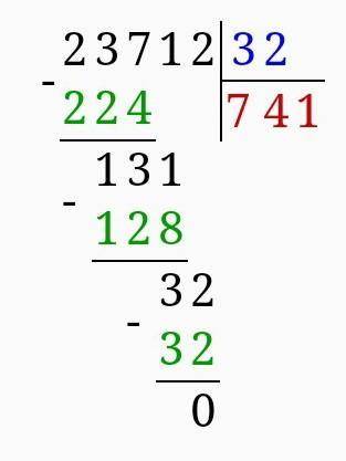 23712÷32 , 35960÷62 столбиком ​