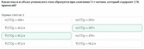 Какая масса и объем углекислого газа образуется при сжигании 80 г метана, который содержит 15% приме