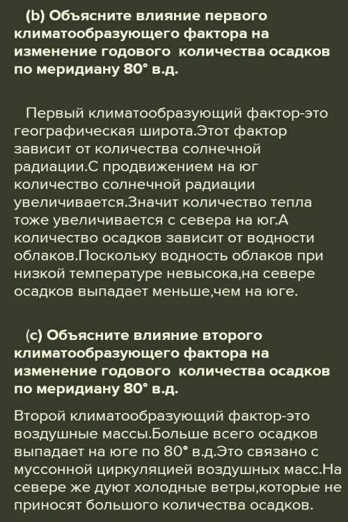 Используя климатическую карту Африки: (а) Определите, как изменяется годовое количество осадков по м