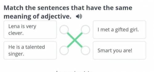Creative people Match the sentences that have the same meaning of adjective. )Lena is very clever,.I
